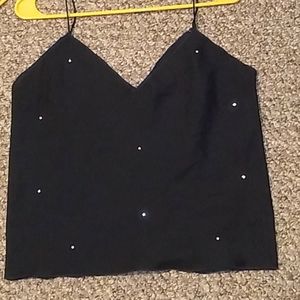Black tank top with jewels